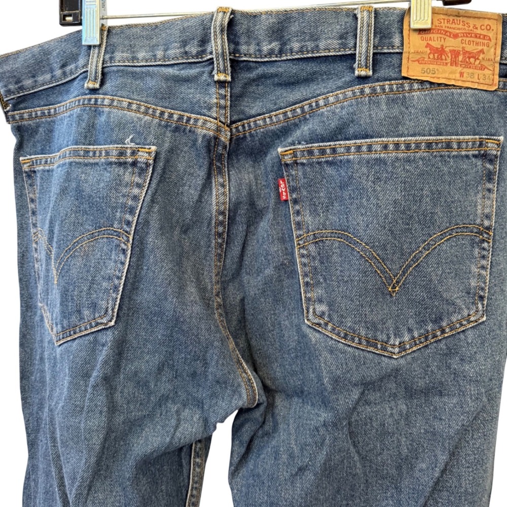 Levi's 505 Straight Fit‎ Mens Blue Denim Jeans W38 L34